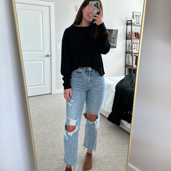 Double Zero Black Waffle Knit Tee - Picture 2 of 8